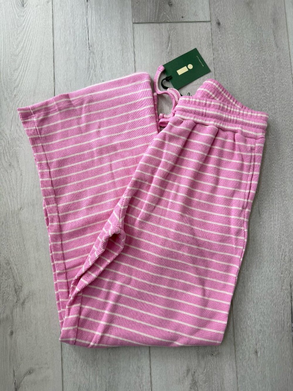 Daily Drills - Thermal Resort Pants - Taffy + Cream Stripe - Size M/L